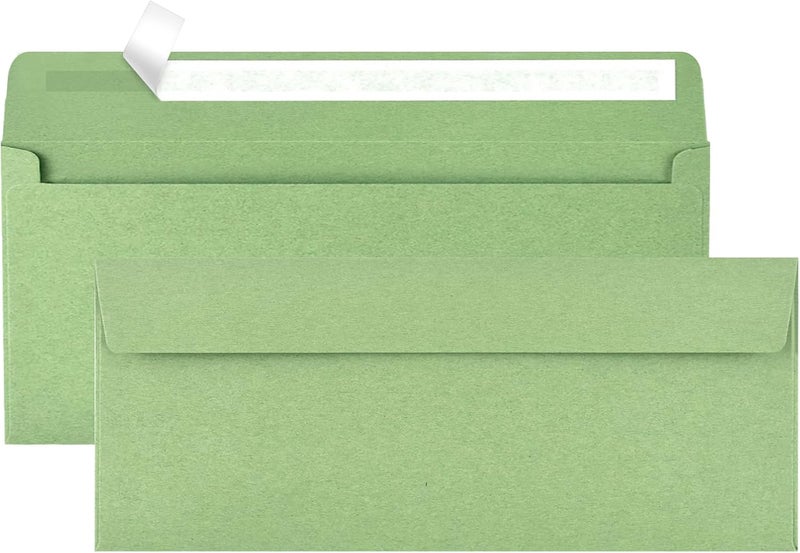 Horchen Green #10 Envelopes 100 Count Self Seal Envelopes Red for Business,Invitations Windowless Business Envelopes, - Image 1